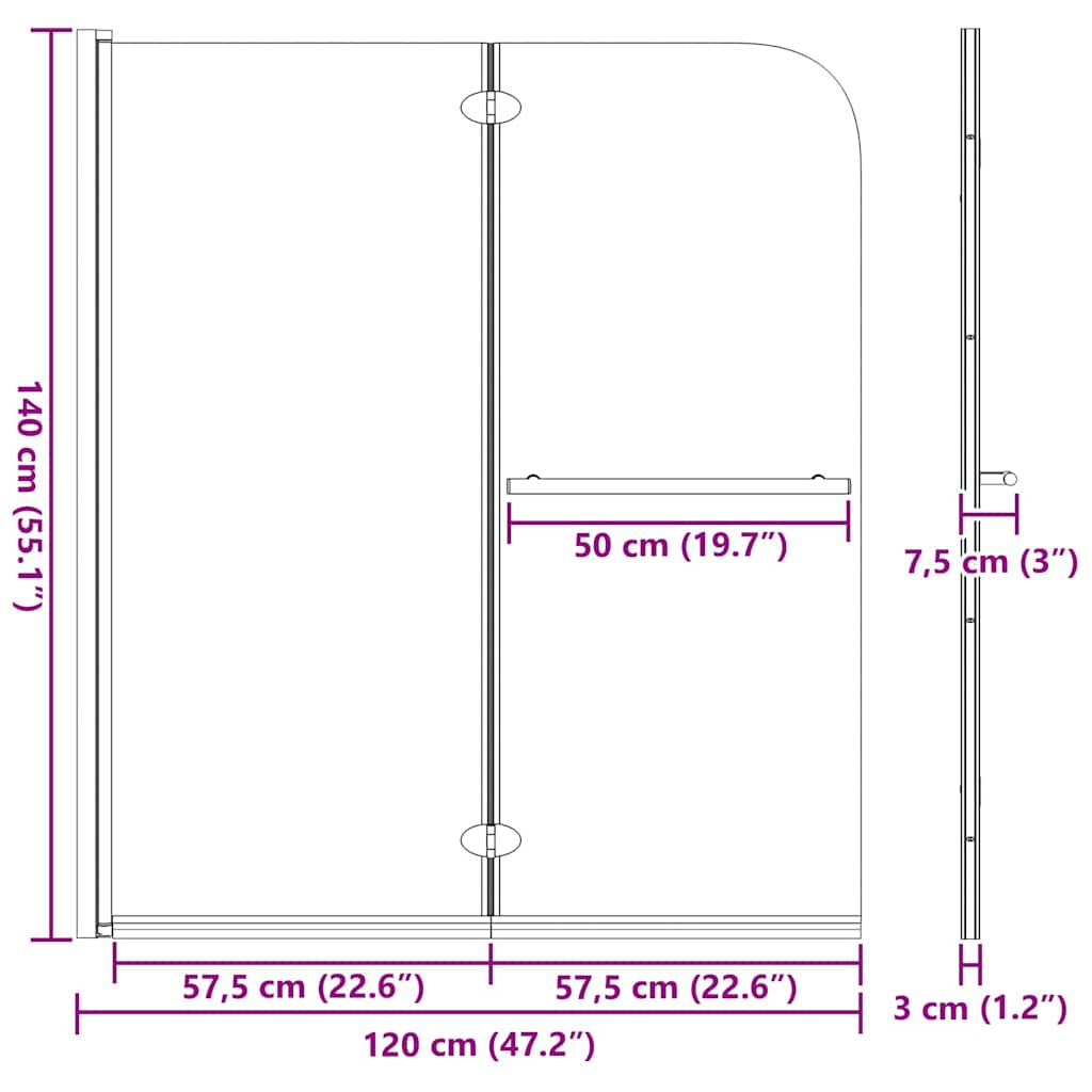 Douche Omhulsel Zwart Esg-Glas En Aluminium