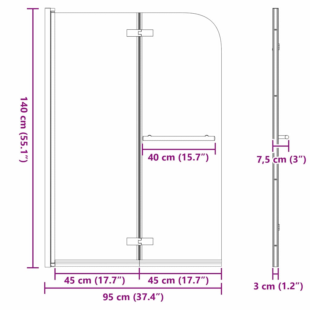 Douche Omhulsel Esg-Glas En Aluminium